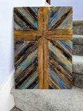 Rustic Cross Mosaic Wall Art