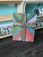 Rustic Cross Mosaic Wall Art