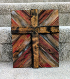 Rustic Cross Mosaic Wall Art