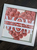 Paper Rose Heart Shadow Box