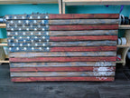 Rustic Wooden American Flag