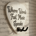 Rustic Wooden Guitar Pick Design Hanger – Includes Holder