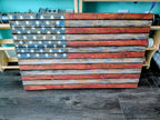 Rustic Wooden American Flag