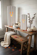 Ghost Luminaries Fall Farmhouse Console