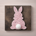Pink string art bunny