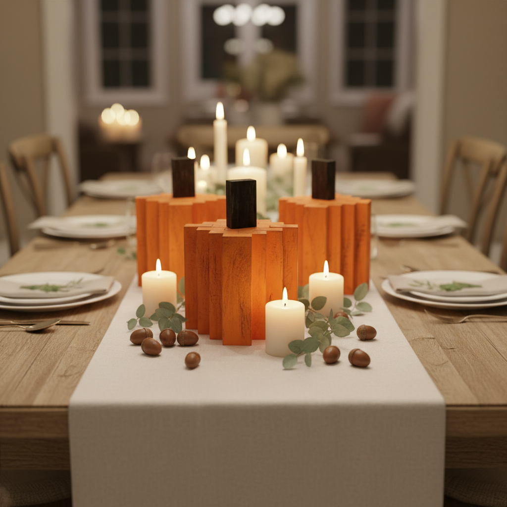 Pumpkin Trio Dining Table Centerpiece