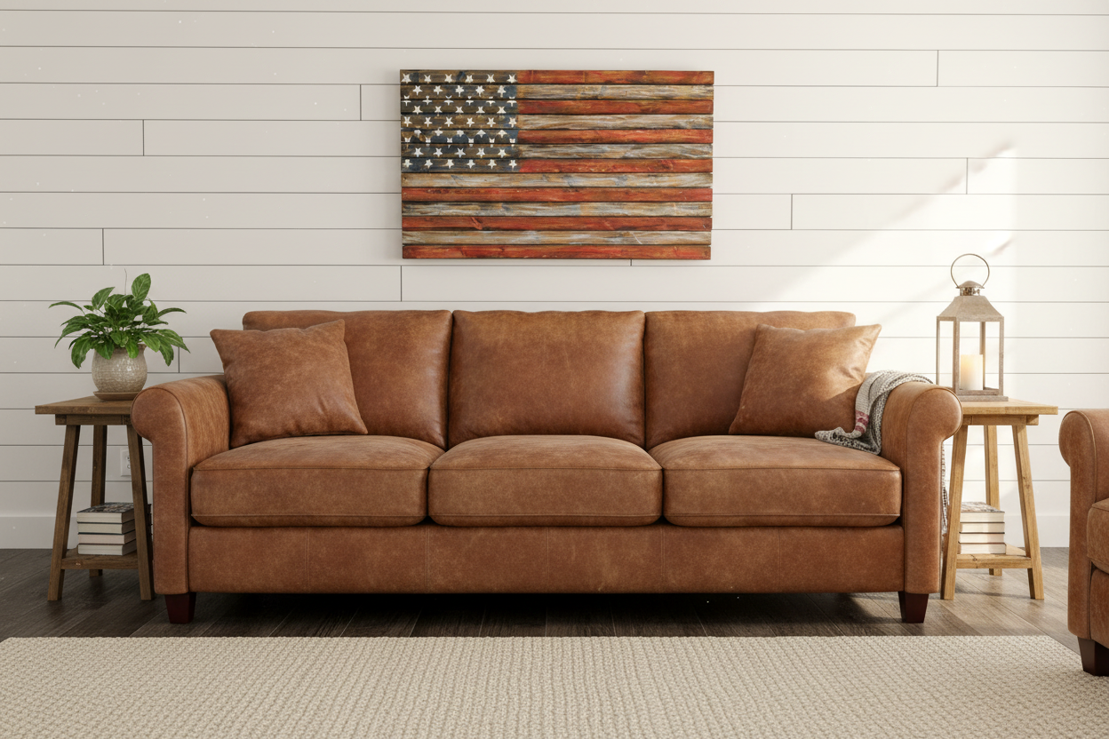 Shiplap living room Flag