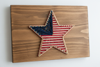 Simple Patriotic Star String Art on Rectangular Board
