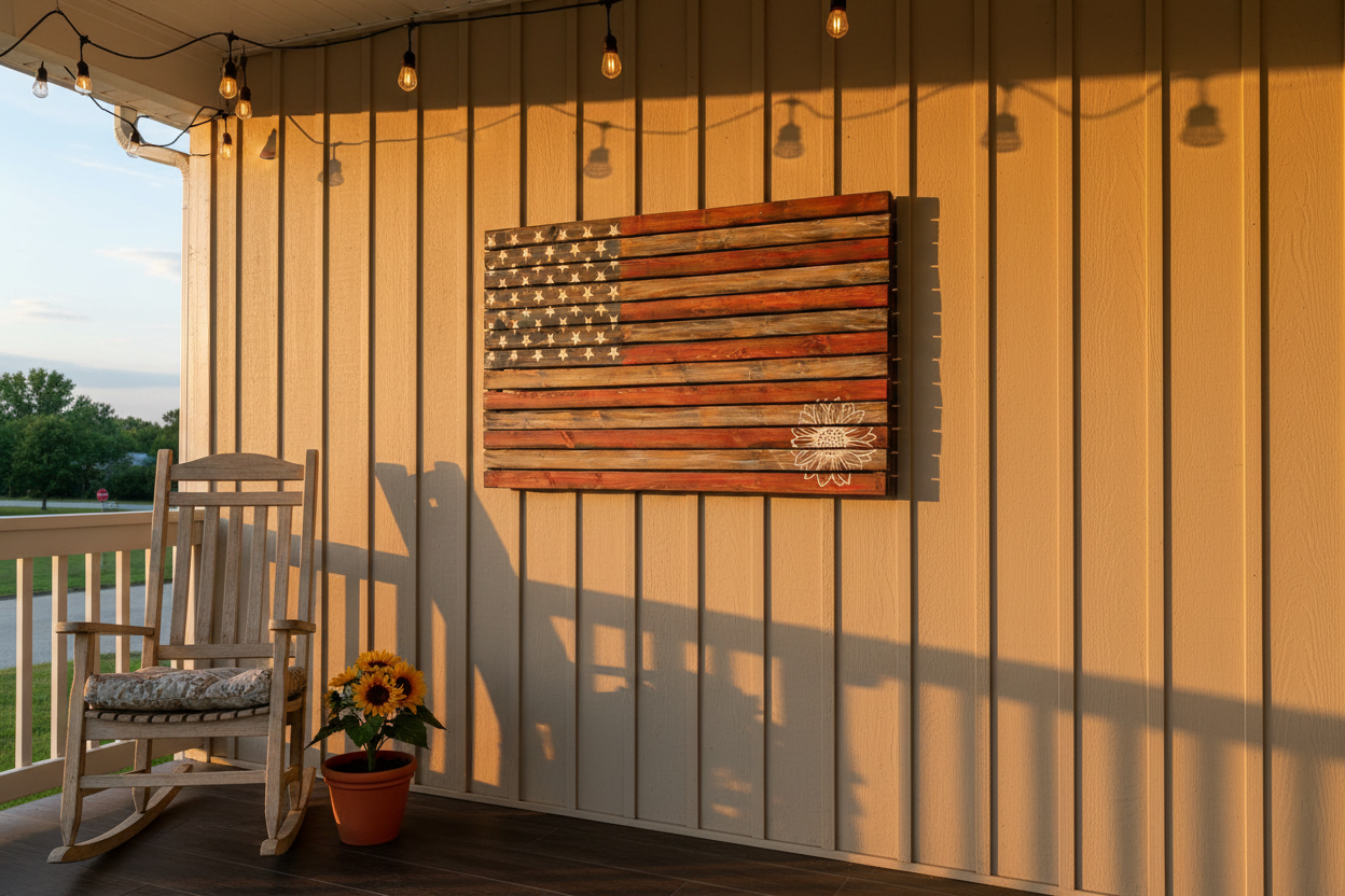Sunflower porch Flag