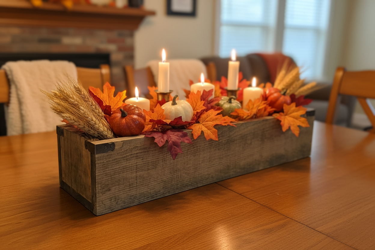 Thanksgiving Centerpiece with Visible Corner Brackets