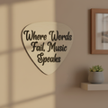 Where Words Fail properly sized close-up on home wall