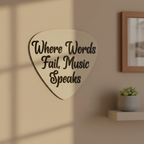 Where Words Fail properly sized close-up on home wall