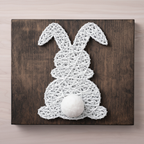 White string art bunny
